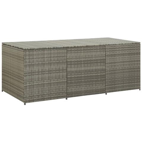 Baule da Giardino in Polyrattan 180x90x70 cm Grigio - Foto 1