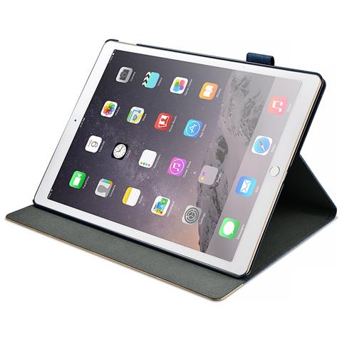 Folio Per Ipad Pro 12,9 Pollici 2017 In Tessuto E Pelle Serie Erudizione Nero - Foto 2