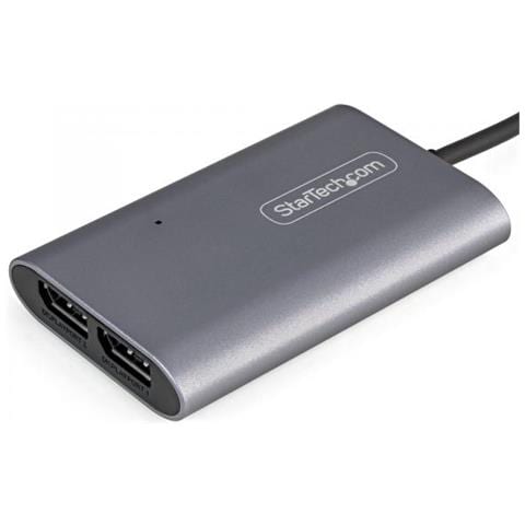 Adattatore Thunderbolt 3 a doppio monitor DisplayPort DP 1.4 8K - Doppio 4K 60Hz o singolo 8K / 5K Thunderbolt 3 a DP - Adattatore video porta TB3 a 2x DisplayPort - Cavo da 46 cm - Mac /Windows - Foto 2