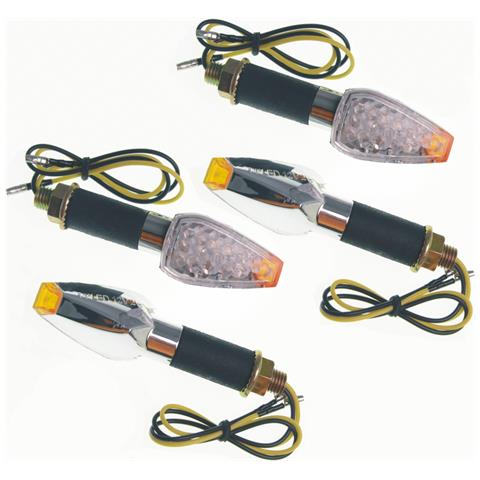Kit 4 Pezzi Frecce Moto Led Indicatori Sport Universali Doppia Lente Cromo - Foto 1