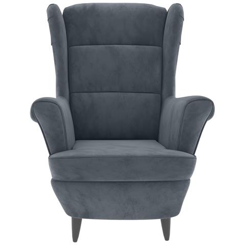 Poltrona Grigio Scuro In Velluto - Foto 7