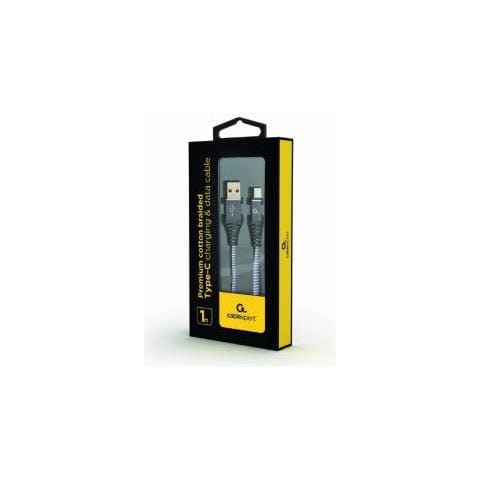 CC-USB2B-AMCM-1MWB2 Techmade Cablexpert Cavo Cotton USB-A to USB-C 1m Nero - Foto 1