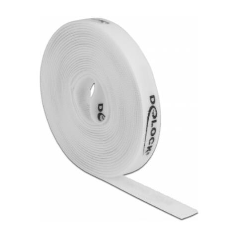 Nastro con chiusura a strappo a rotolo L 5 m x P 15 mm bianco - Foto 1