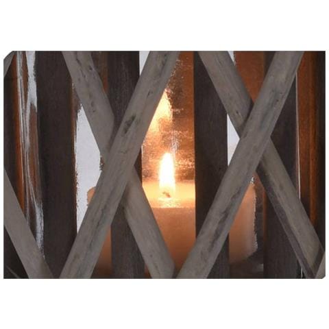 Lampion In Vimini, Ø 22,5 X 30 Cm, Grigio - Foto 2