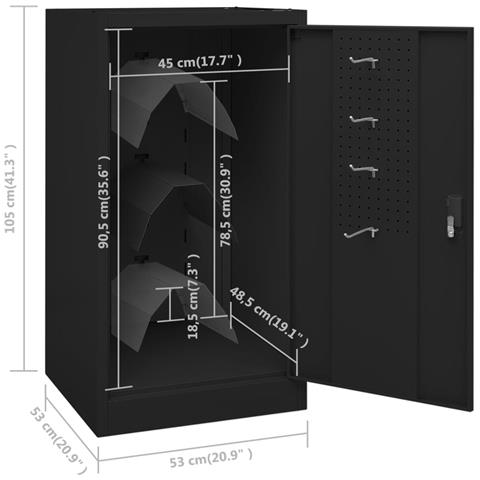 Armadio Porta Sella Nero 53x53x105 Cm In Acciaio - Foto 2