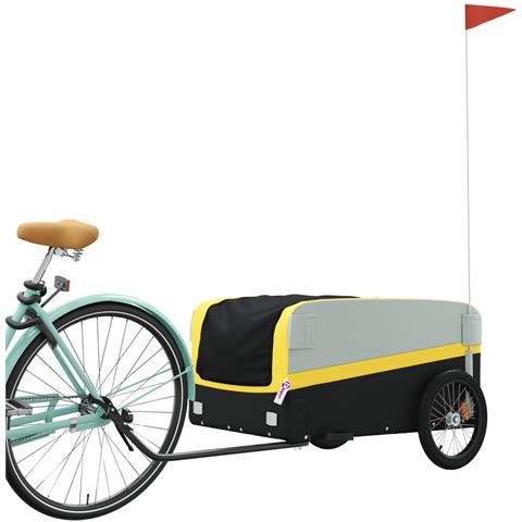 Rimorchio Da Bici Nero E Giallo 45 Kg In Ferro - Foto 3
