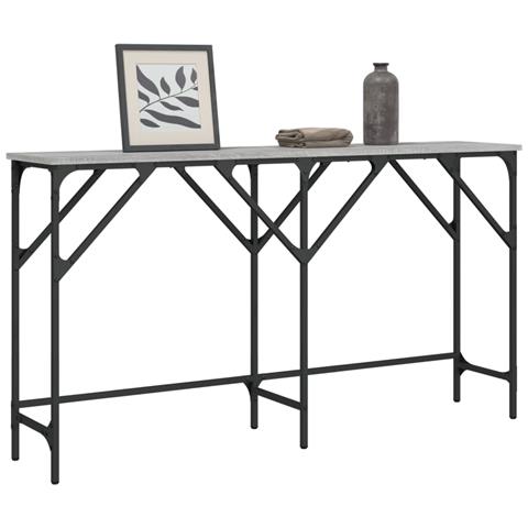 Tavolo Consolle Grigio Sonoma 140x29x75 Cm In Legno Multistrato - Foto 1