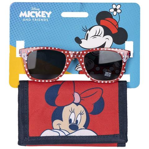 Set Di Occhiali Da Sole E Portafoglio Minnie Mouse 2 Pezzi Rosso - Foto 1