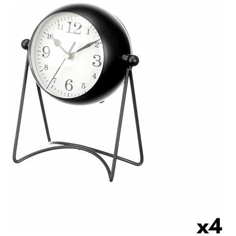 Orologio Da Tavolo Nero Metallo 15,5 X 20 X 11 Cm (4 Unità) - Foto 1