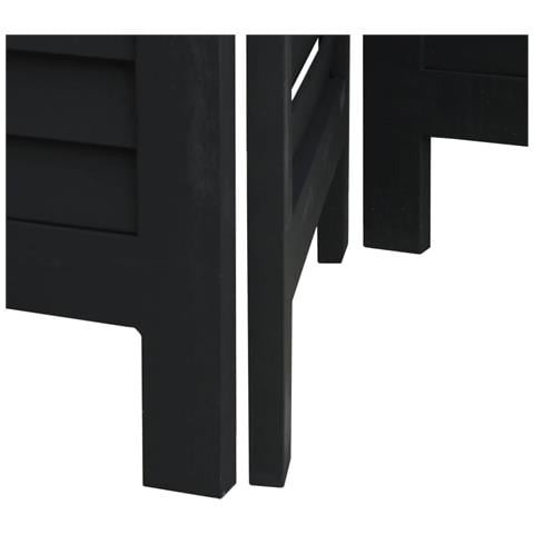 Divisorio Ambienti 3 Pannelli Nero Legno Massello Di Paulownia - Foto 2