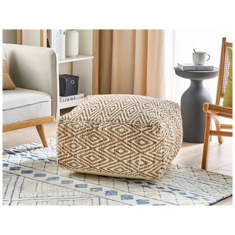Pouf Maski Tessuto Beige - Foto 1
