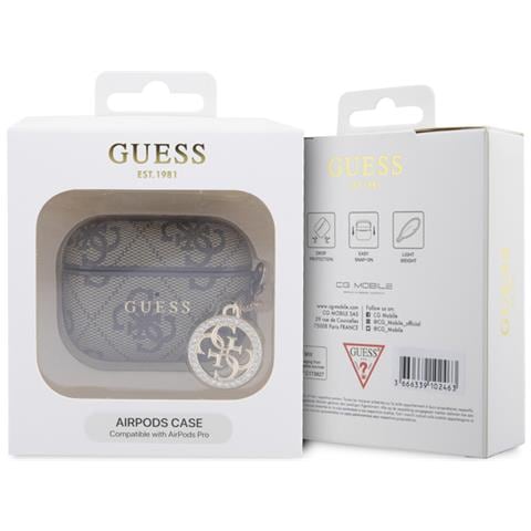 Cover Per Airpods Pro 4g Script Con Charm Brillante Ornato Da Strass, Marrone - Foto 3