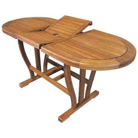 Tavolo Ovale Estensibile 120/160x70 Cm Con Struttura In Legno Di Acacia Triple 160 - Foto 4