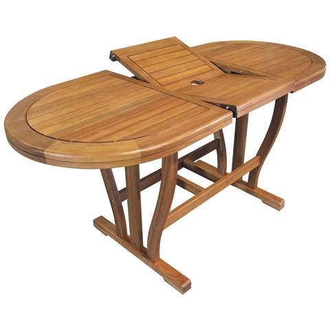 Tavolo Ovale Estensibile 120/160x70 Cm Con Struttura In Legno Di Acacia Triple 160 - Foto 1