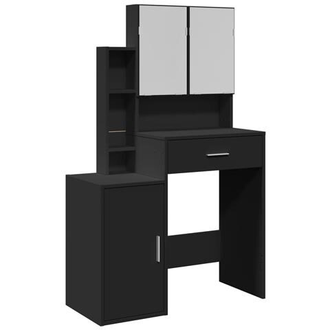 Toeletta Con Armadietto Nero 80x35x132 Cm - Foto 2