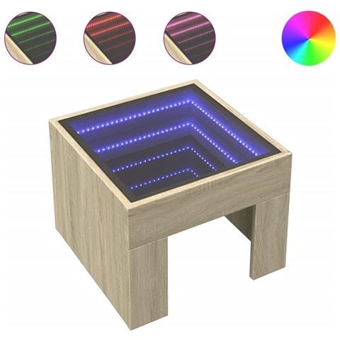 Comodino Con Led Infinity Rovere Sonoma 40x40x30 Cm - Foto 2