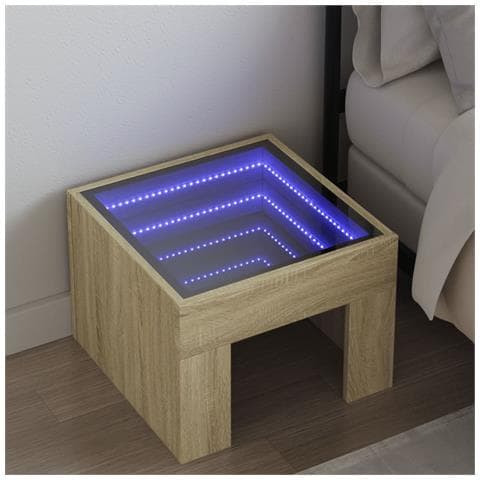 Comodino Con Led Infinity Rovere Sonoma 40x40x30 Cm - Foto 1