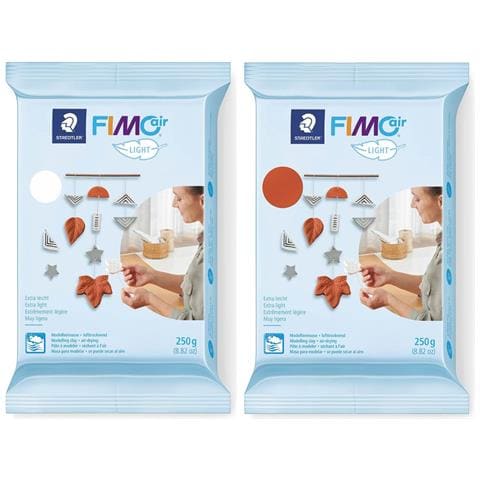2 Argilla Polimerica Fimo Air Light 250 G Bianco + Terracotta - Foto 1