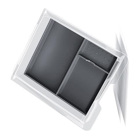 Organizzatore Per Console Centrale Per Tesla Model 3/y - Cuscinetto In Silicone Semi-avvolto E Scatola Trasparente - Grigio Grey Modello 2 - Foto 3