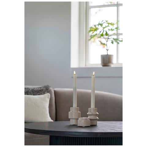 Portacandela Mary - Marrone - Travertino - 7x7x10 Cm - Foto 2