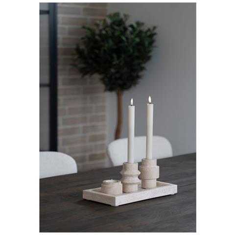 Portacandela Mary - Marrone - Travertino - 7x7x10 Cm - Foto 4