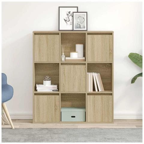 Libreria Rovere Sonoma 89x24x101,5 Cm In Legno Multistrato - Foto 3