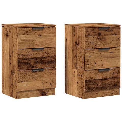 Comodini Legno Antico 2 Pz 40x36x65 Cm In Legno Multistrato - Foto 1