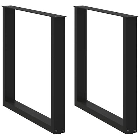 Gambe Tavolo Pranzo A U 2 Pz Nero 90x(72-73) Cm Acciaio - Foto 1