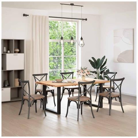 Gambe Tavolo Pranzo A U 2 Pz Nero 90x(72-73) Cm Acciaio - Foto 2