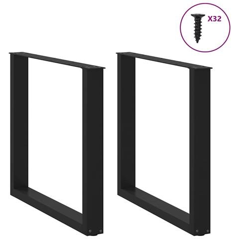 Gambe Tavolo Pranzo A U 2 Pz Nero 90x(72-73) Cm Acciaio - Foto 3