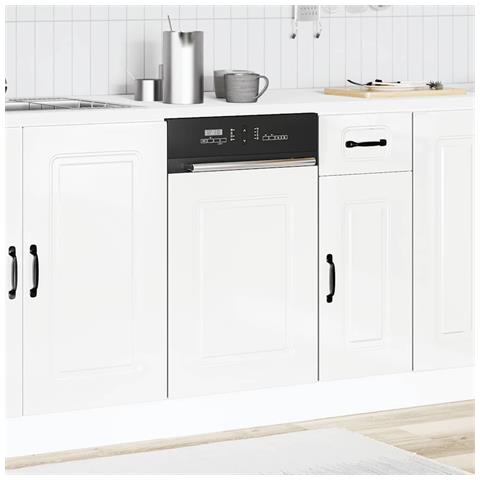 Pannello Lavastoviglie Kalmar Bianco Lucido 45x1,5x67 Cm - Foto 3