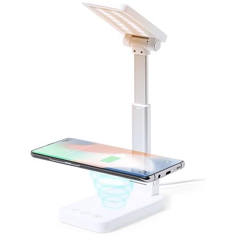 Lampada Caricabatterie Multifunzione Wireless 10w. Batteria Portatile Da 3000 Mah. 7x26x12 Centimetri. Colore Bianco - Foto 1