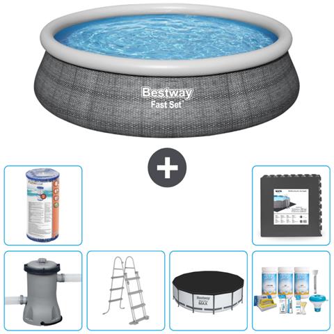 Piscina Fuori Terra - In Giro - 457x107 Cm - Grigio - Include Accessori Coordinati Cb23 - Foto 1