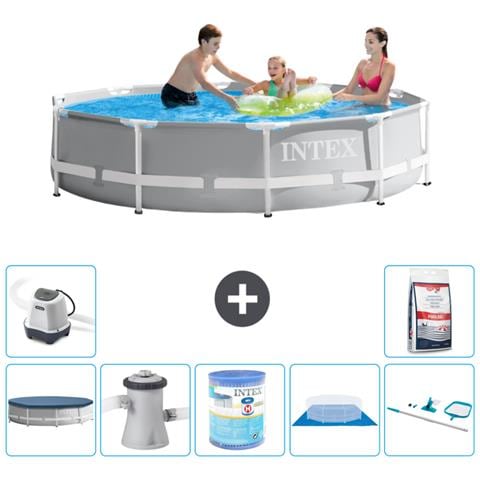 Piscina Fuori Terra - In Giro - 305x76 Cm - Grigio - Include Accessori Coordinati A1851 - Foto 1