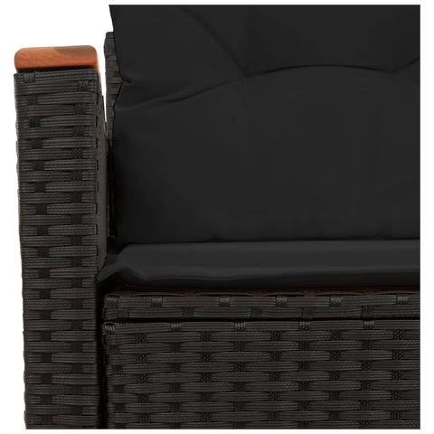 Divano da Giardino con Cuscini a 2 Posti Nero in Polyrattan - Foto 9