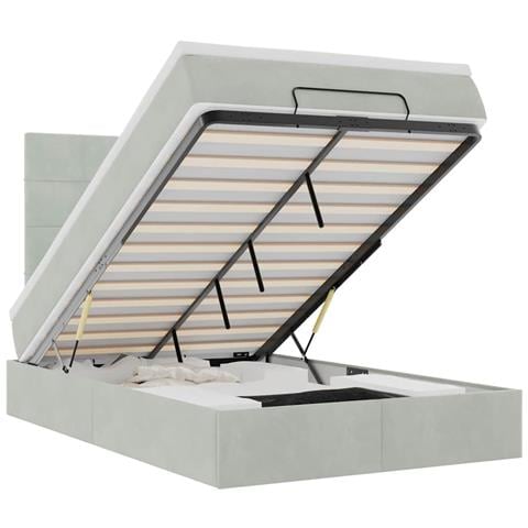 Struttura Letto Pouf con Materassi 120x200 cm Velluto - Foto 1