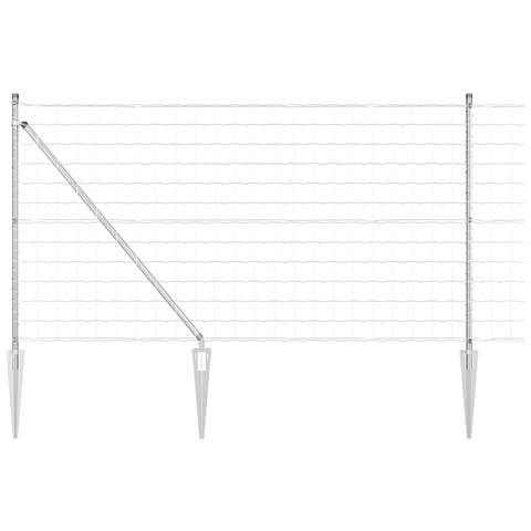 Recinzione Euro con 7 Picchetti Spike 1x10 m Acciaio Galvanizzato - Foto 1