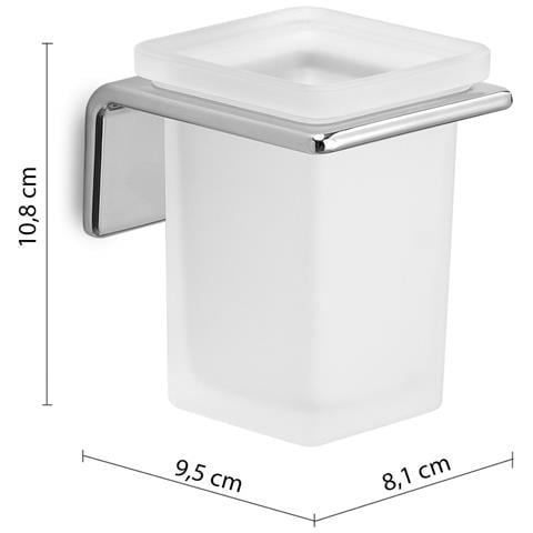 Portaspazzolini Da Muro In Ottone, Acciaio Inox Aisi 304 E Cromall A910 Serie Il Giglio Cromato - Foto 2