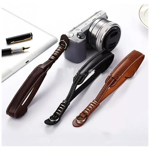 Cinturino Da Polso Per Fotocamera In Pelle Pu Compatibile Con Sony, Nikon, Fujifilm, Leica Coffee - Foto 4