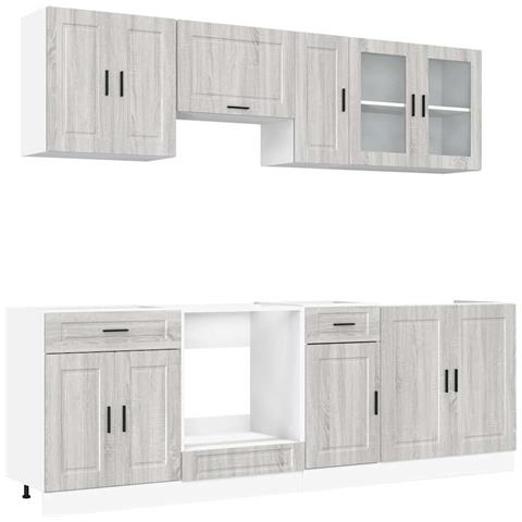 Set Mobili da Cucina 8 pz Kalmar Grigio Sonoma in Truciolato - Foto 1