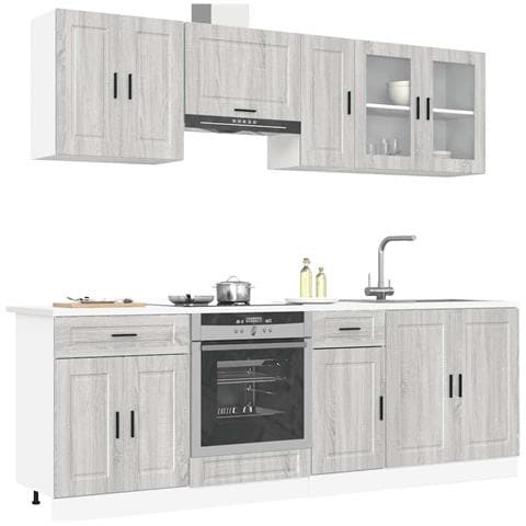 Set Mobili da Cucina 8 pz Kalmar Grigio Sonoma in Truciolato - Foto 2