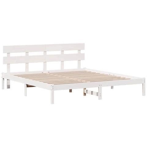 Struttura del letto Bianco 180 x 200 cm Legno massello di pino - Foto 1