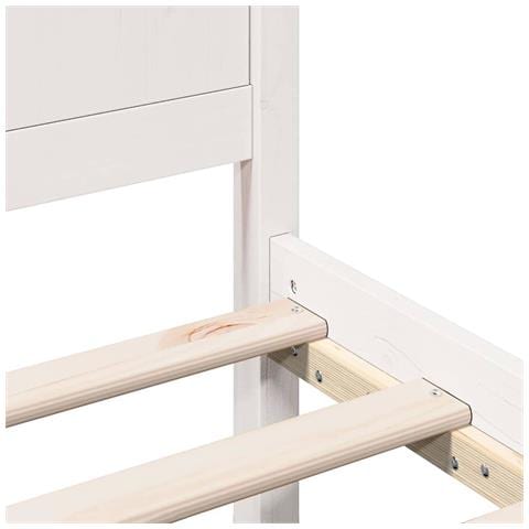 Struttura del letto Bianco 180 x 200 cm Legno massello di pino - Foto 9
