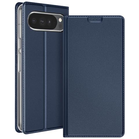 Custodia A Libro Per Google Pixel 10 Pro Xl Con Portacarte Serie Skin Pro, Blu Notte - Foto 5