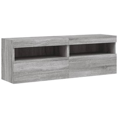 Set Mobili TV a Muro 8 pz con Luci LED Grigio Sonoma - Foto 9