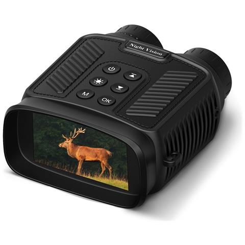 Binocolo Visione Notturna 4k - Telescopio Digitale rarossi Ad Alta Definizione Per Campeggio, Birdwatching E Caccia Black - Foto 2