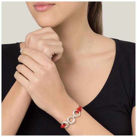 Bracciale In Pelle Rossa E Argento Dimas In Pelle Rossa - Foto 2