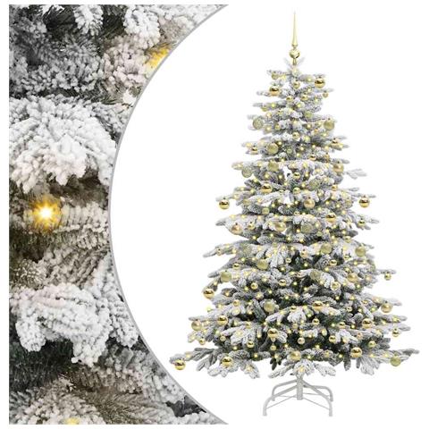Albero di Natale Artificiale con Rami Pieghevoli Bianco 210 cm - Foto 1