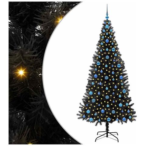 Albero di Natale con 300 LED con supporto Nero 210 cm PVC - Foto 1