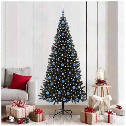Albero di Natale con 300 LED con supporto Nero 210 cm PVC - Foto 2